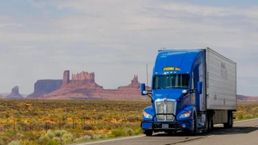 A truck using fleet management.