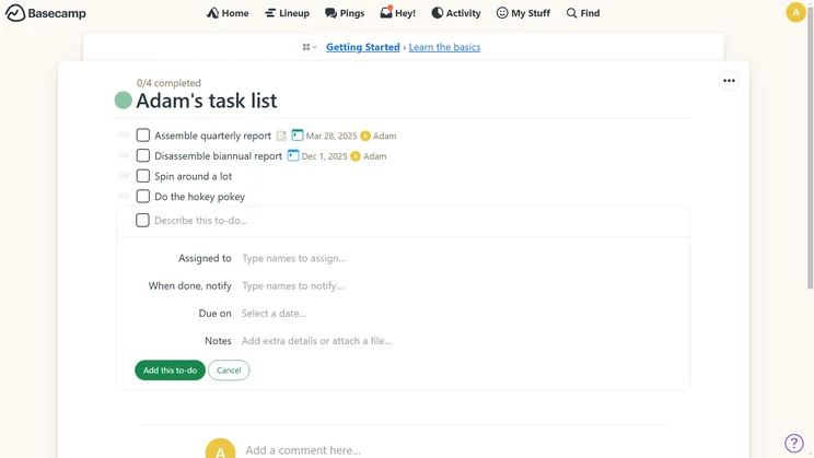 All Basecamp subtasks can be given unique due dates and assignees.