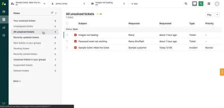 Zendesk Support Tickets