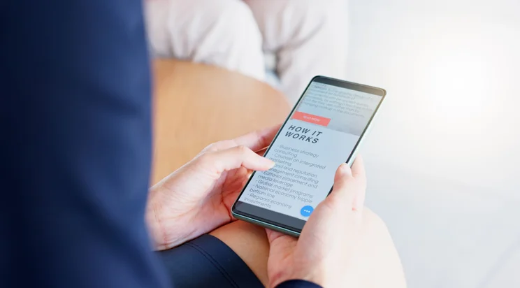 Customer looking at a business website