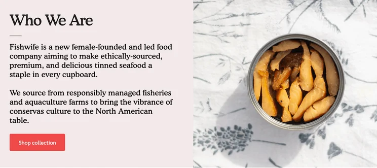 Fishwife about us page.