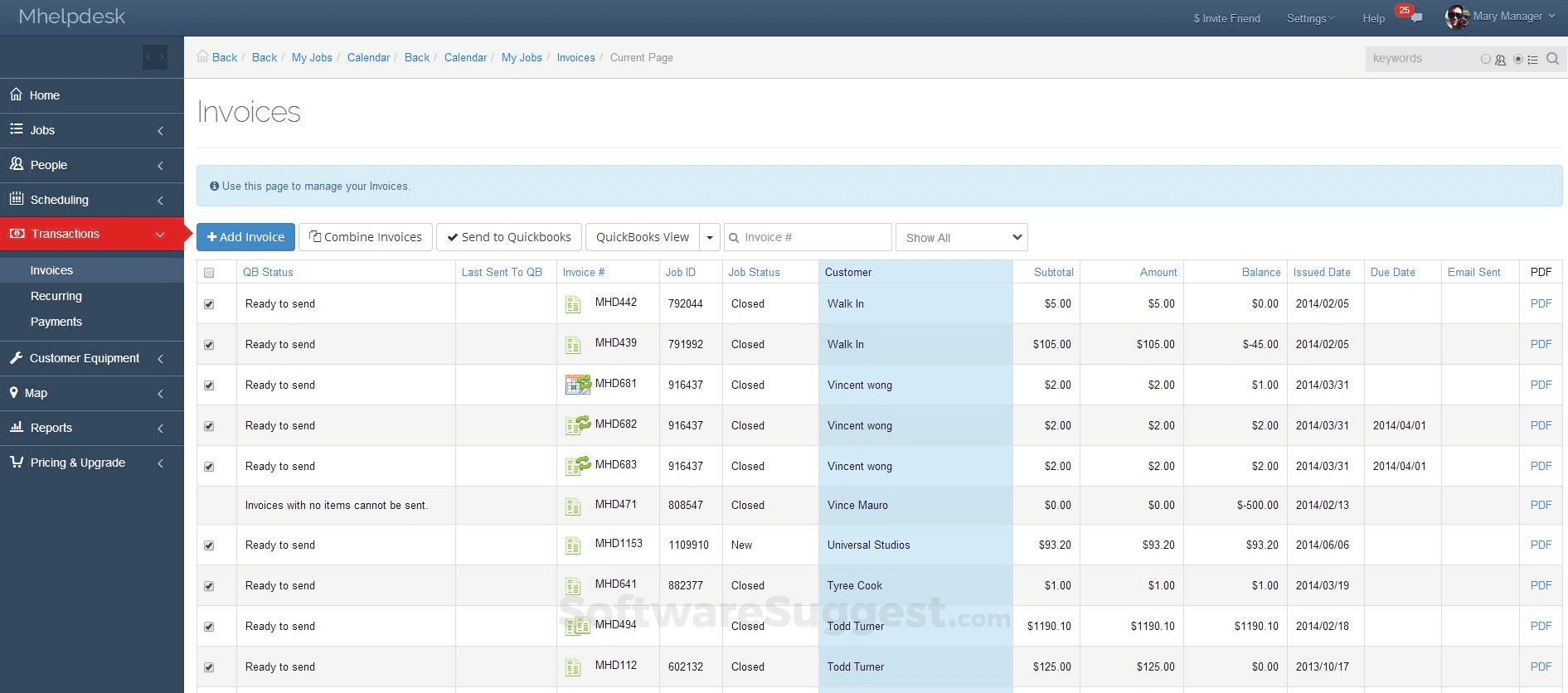 mHelpDesk Invoices
