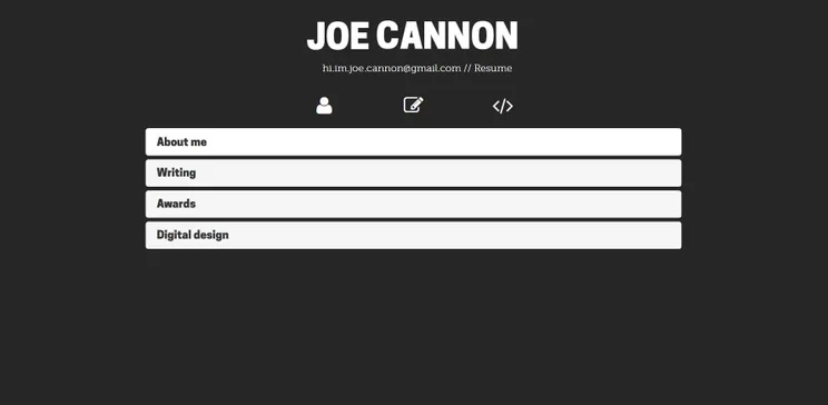 Resume website example