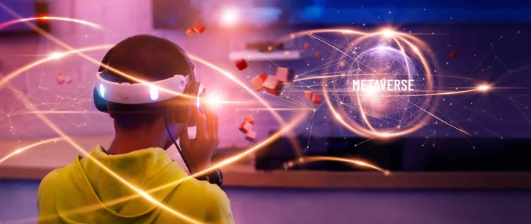 Person viewing the metaverse