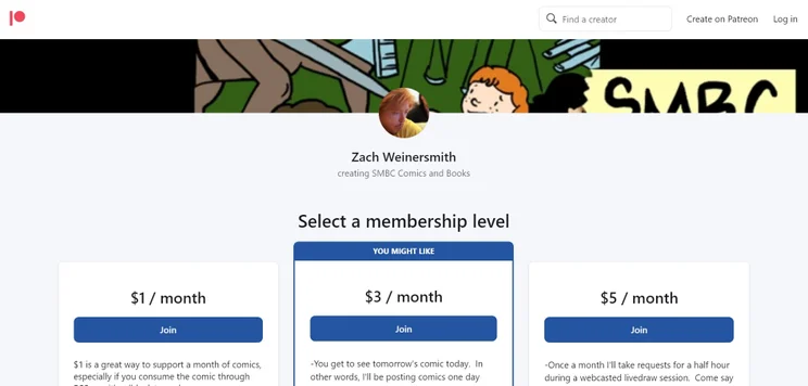Patreon account example