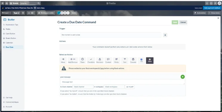 Trello automation builder