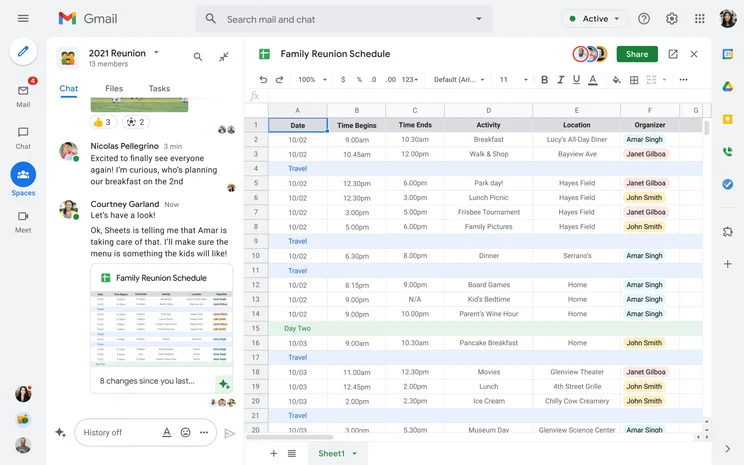 Google Spaces Layout