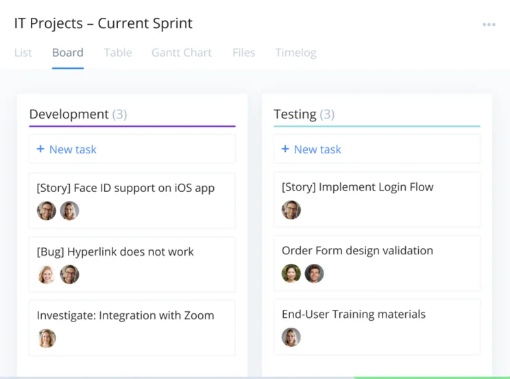 Wrike Scrum Board