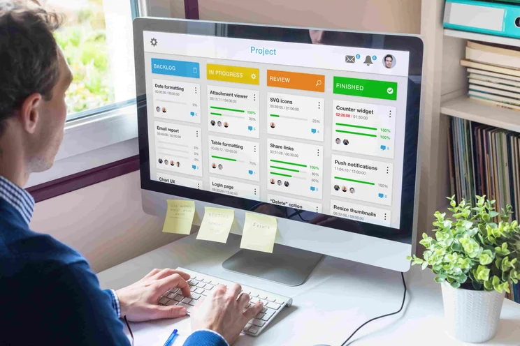 Project Management Board on Computer