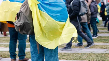 Ukrainian Wrapped in Flag