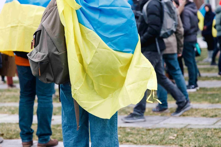 Ukrainian Wrapped in Flag