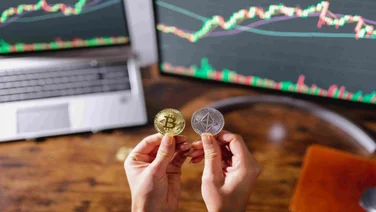 Ether and Bitcoin Coins