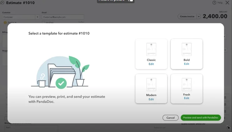 PandaDoc Integration QuickBooks