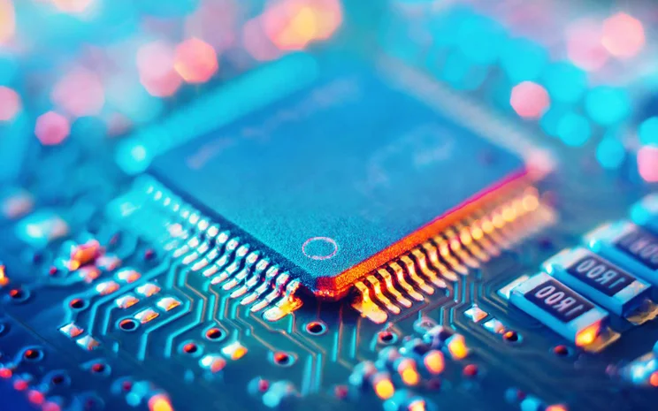 Close up image of a microchip