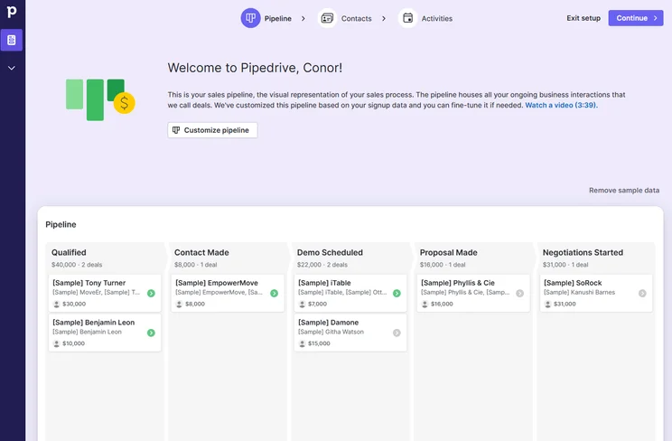 Pipedrive Pipeline Setup