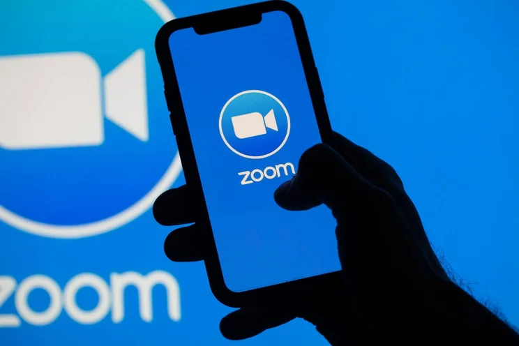 Zoom logo on a smartphone screen