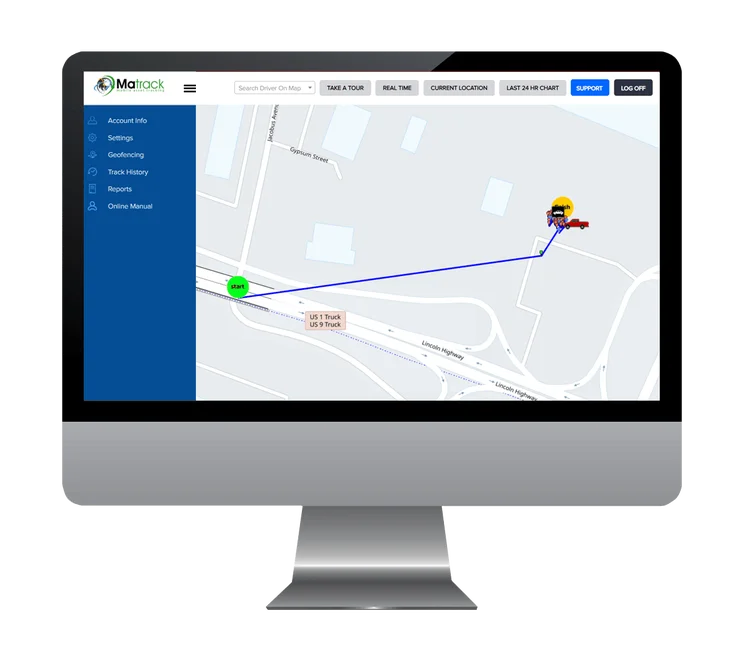 Matrack asset tracking map