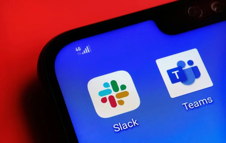Slack and Team app on a phone
