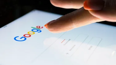 Google search open on a tablet