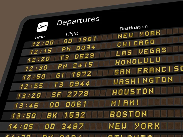 Airport Departures Screen