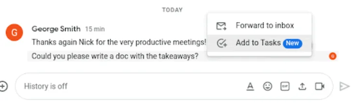 Personal Tasks in Google Chat