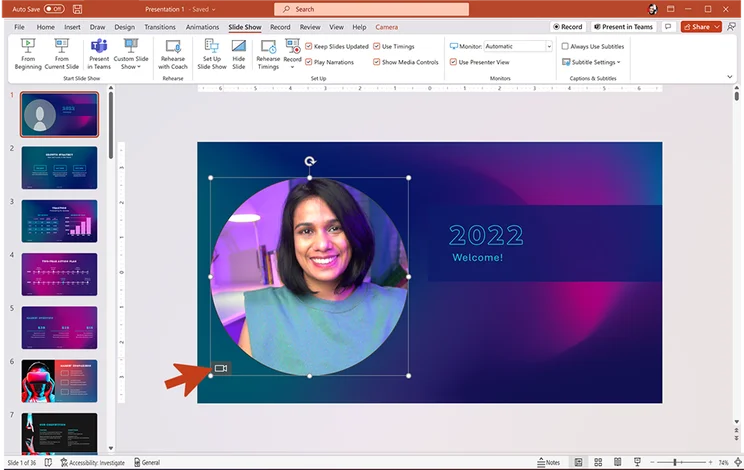 Screenshot of Microsoft Teams' new Cameo Tool