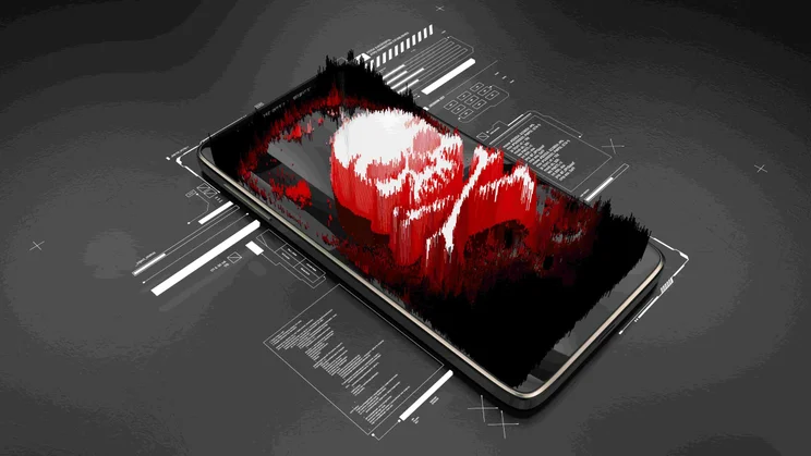 Conceptual Image on Spyware on Phone
