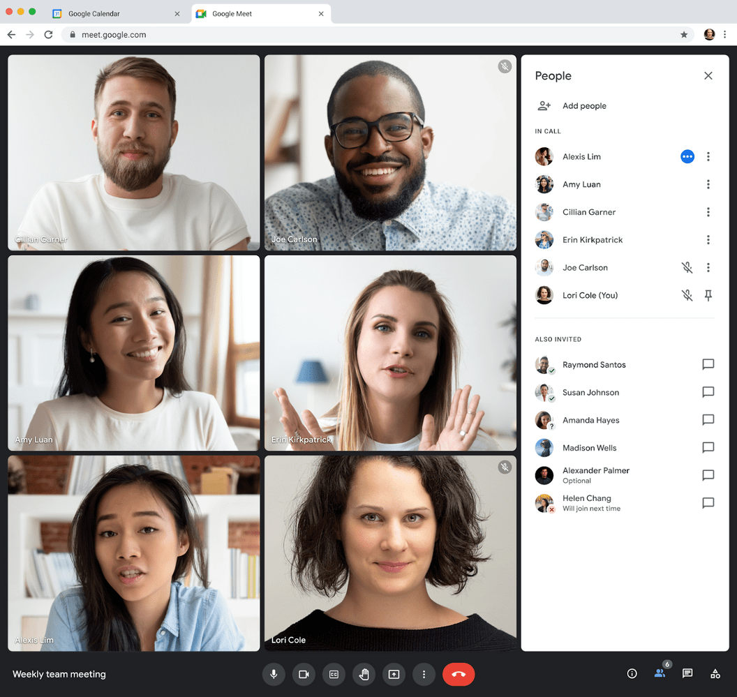 Google Meets new "Also invited" feature