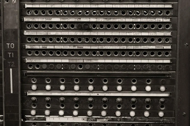 Old fashioned telephone switchboard