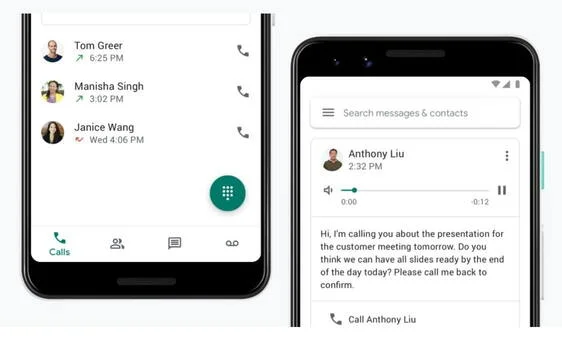 Google Voice on phone screen