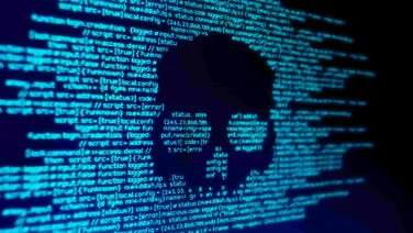 Malware Abstract Image: Skull in Code