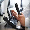 Man using a business telephone