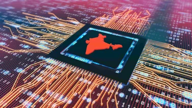India Outline on Microchip Board