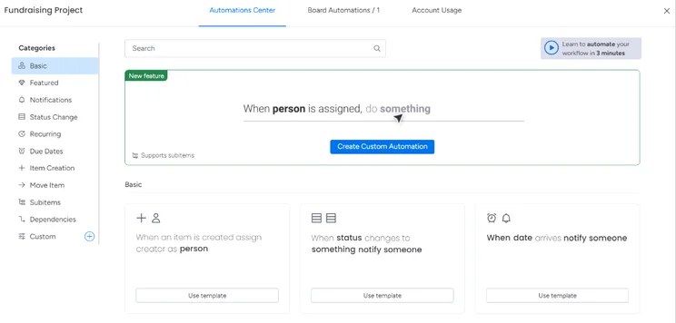 monday.com automation portal