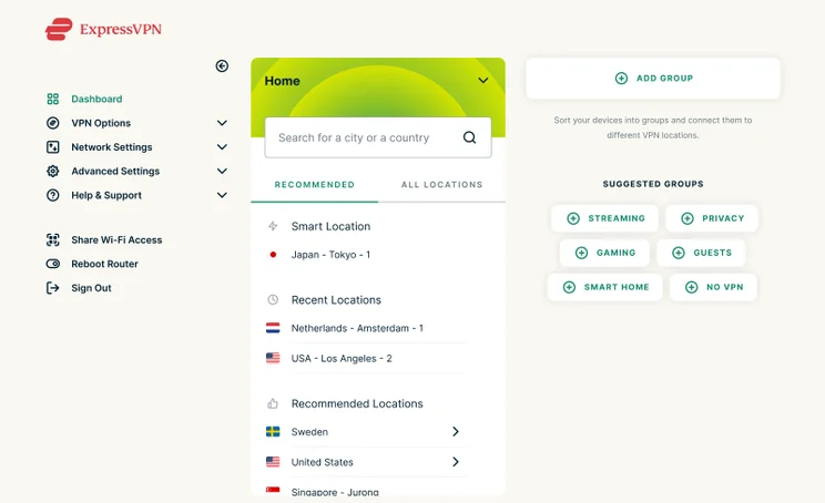 ExpressVPN software