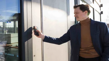 Opening door with phone