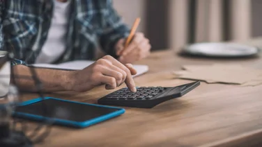 Man doing sums