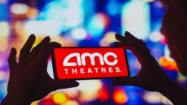 AMC theatres logo on screen