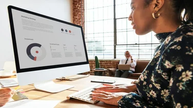 Woman looking at screen