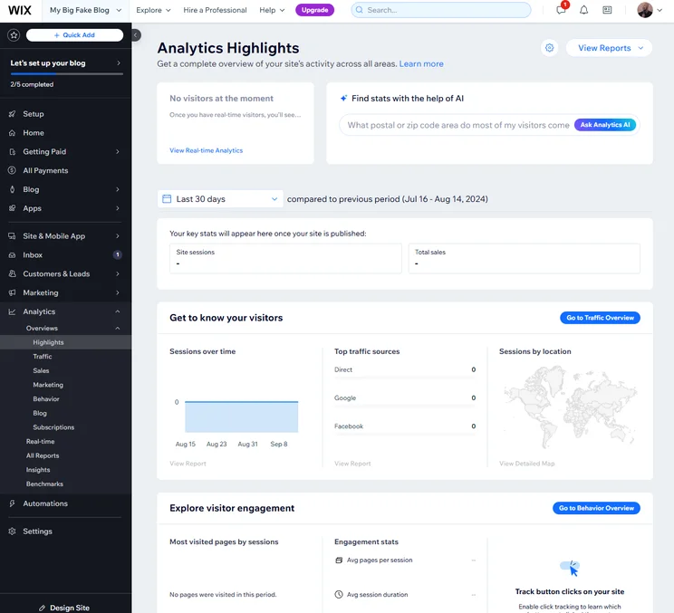 Wix Analytics