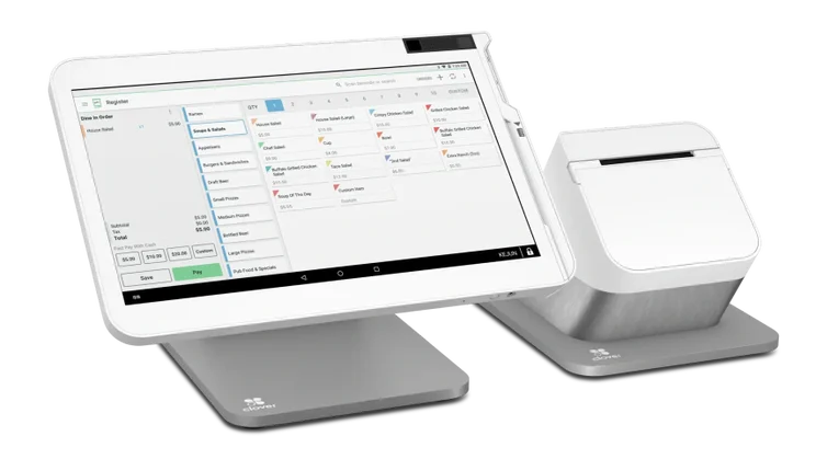 Clover Station Solo POS register with integrated card payment machine.