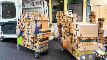 Amazon Parcels piled up