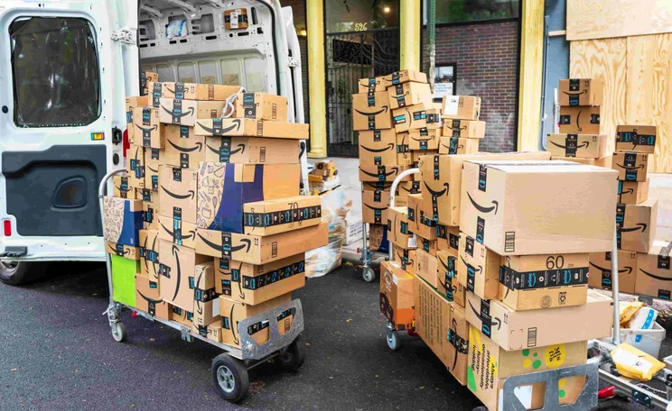 Amazon Parcels piled up