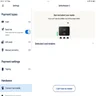 PayPal POS settings page displaying payment types and hardware options.