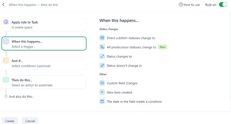 Wrike automation builder