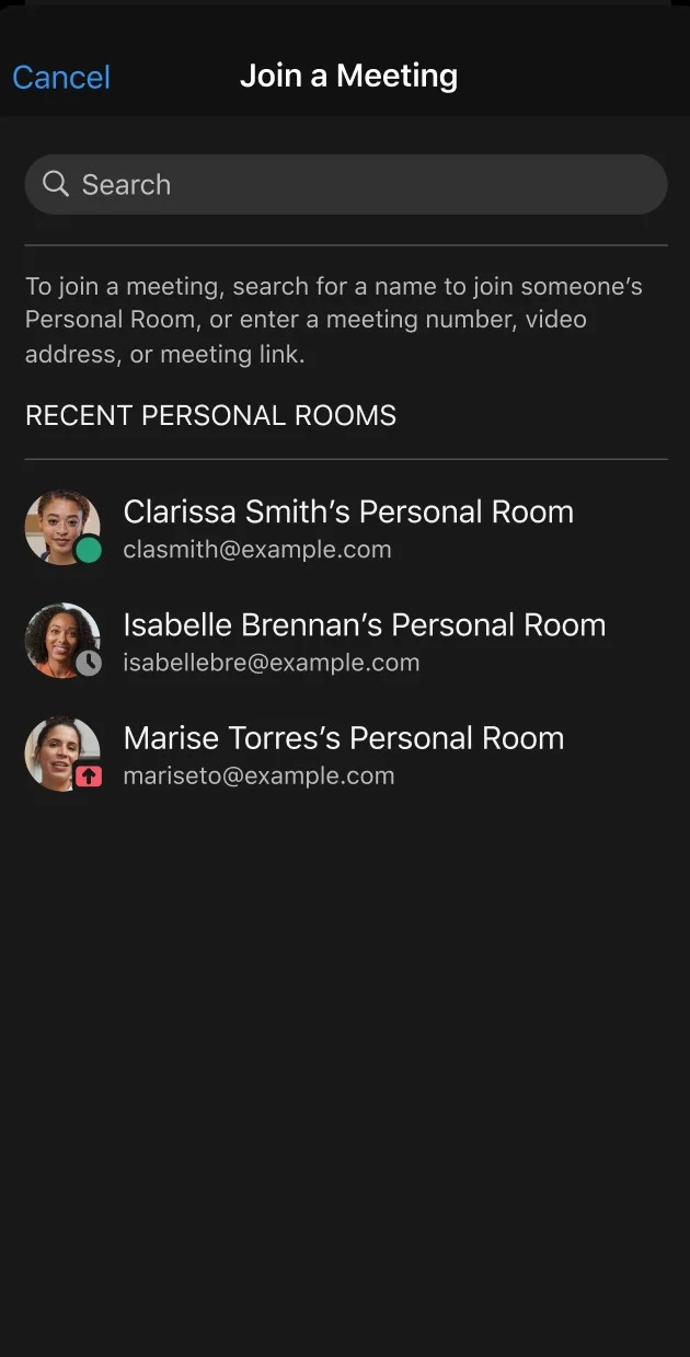 Webex Recent Meetings