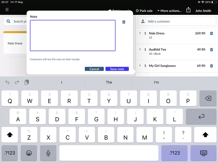 Lightspeed POS order notes