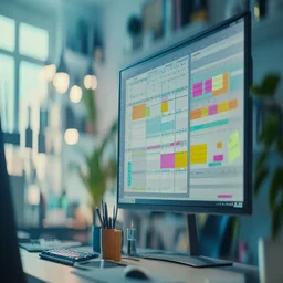 An illustration of a project management platform on a computer