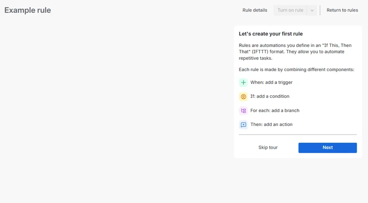Screenshot of Jira automation builder. Source: Tech.co testing