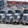 A row of trucks